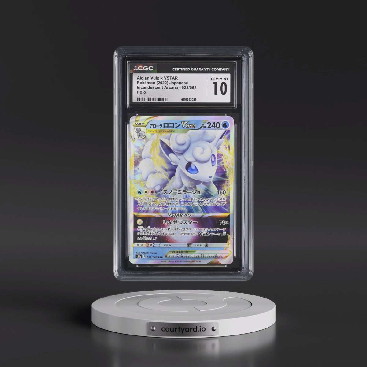 2022 Incandescent Arcana #023/068 Alolan Vulpix VSTAR - Holo (CGC 10 GEM MINT)
