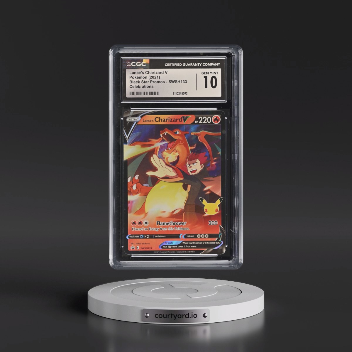 2017 Black Star Promos - Sword & Shield #SWSH133 Lance's Charizard V - Celebrations (Holo) (CGC 10 GEM MINT)