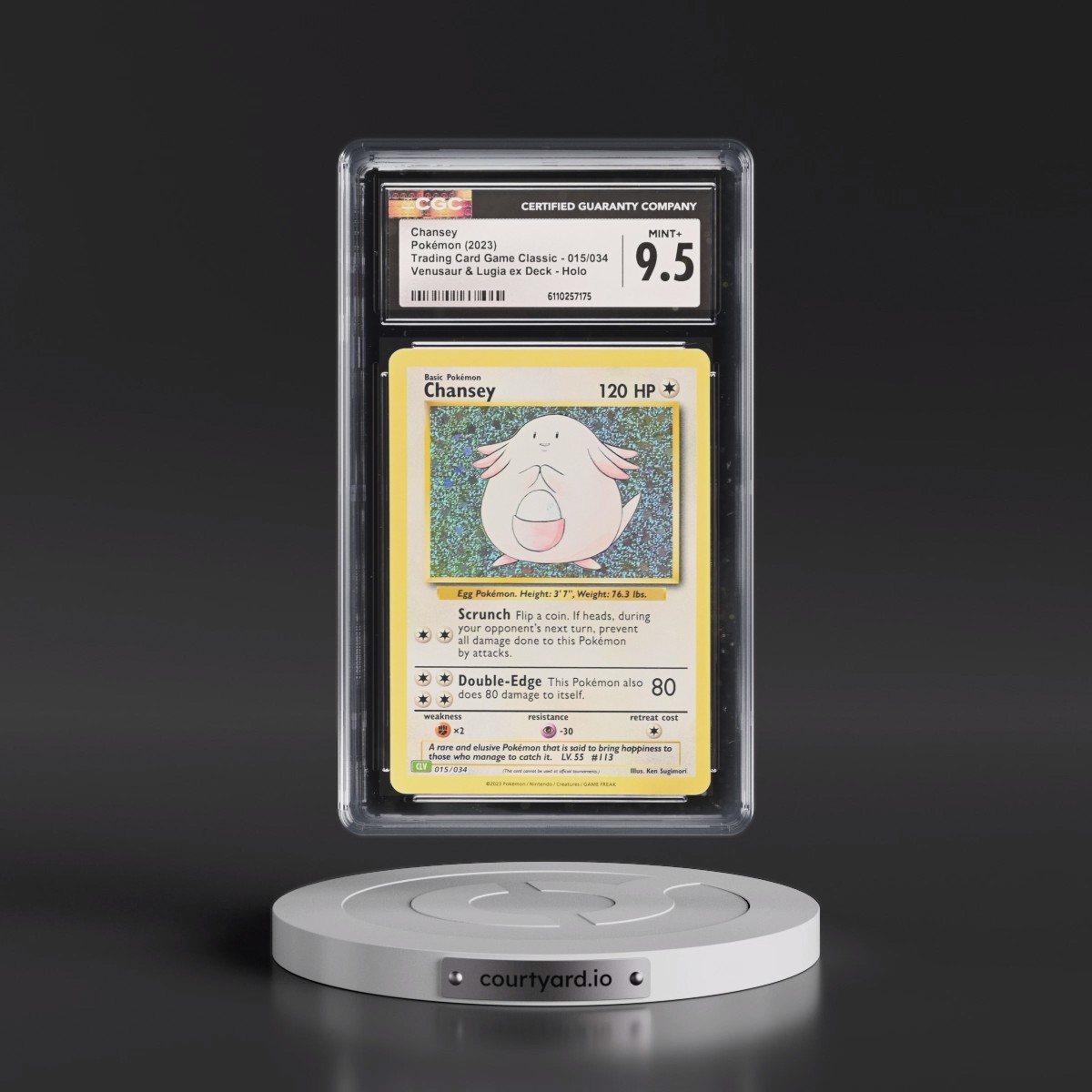 2023 Trading Card Game Classic - CLV, CLC, CLB #015/034 Chansey - Venusaur & Lugia ex Deck - CLV Holo (CGC 9.5 MINT+)