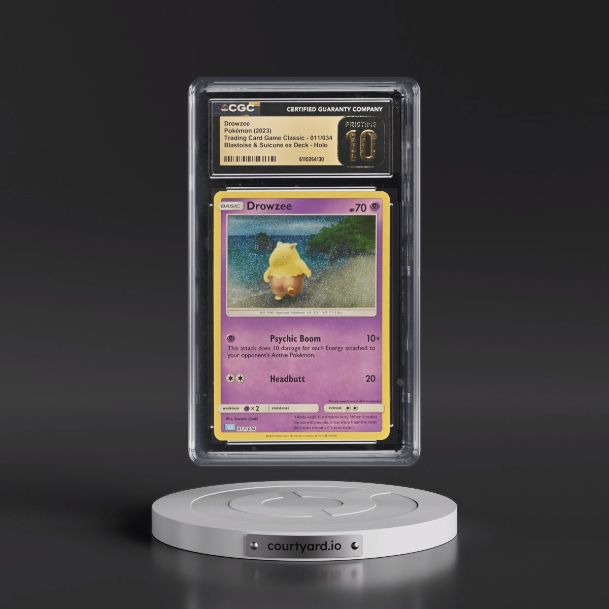 2023 Trading Card Game Classic - CLV, CLC, CLB #011/034 Drowzee - Blastoise & Suicune ex Deck - CLB Holo (CGC 10 PRISTINE)