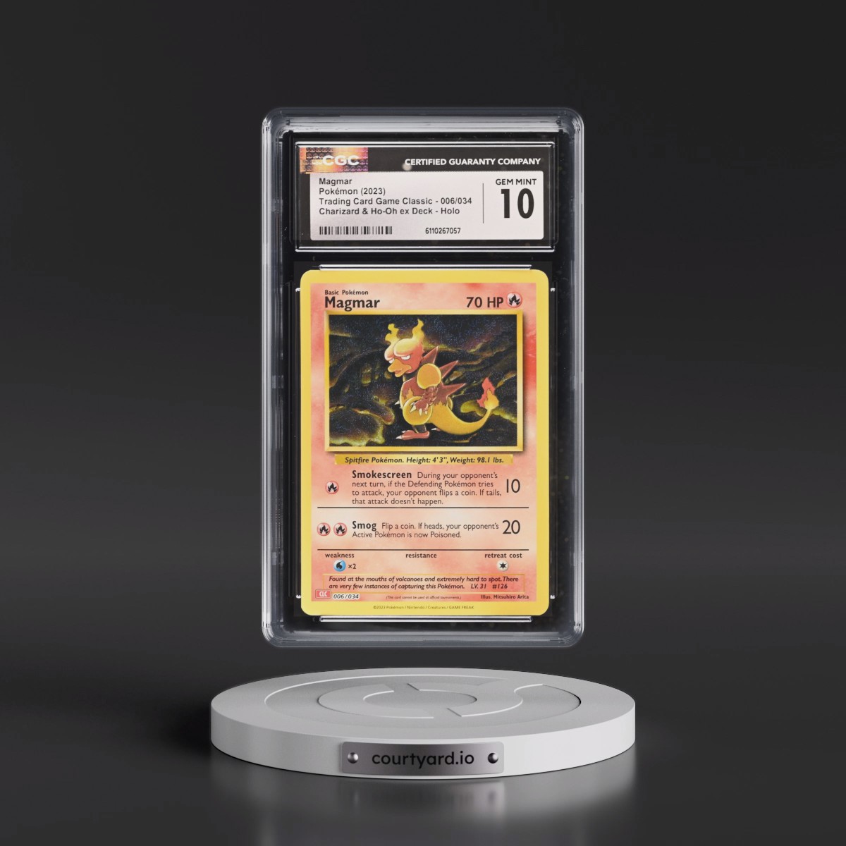 2023 Trading Card Game Classic - CLV, CLC, CLB #006/034 Magmar - Charizard & Ho-Oh ex Deck - CLC Holo (CGC 10 GEM MINT)
