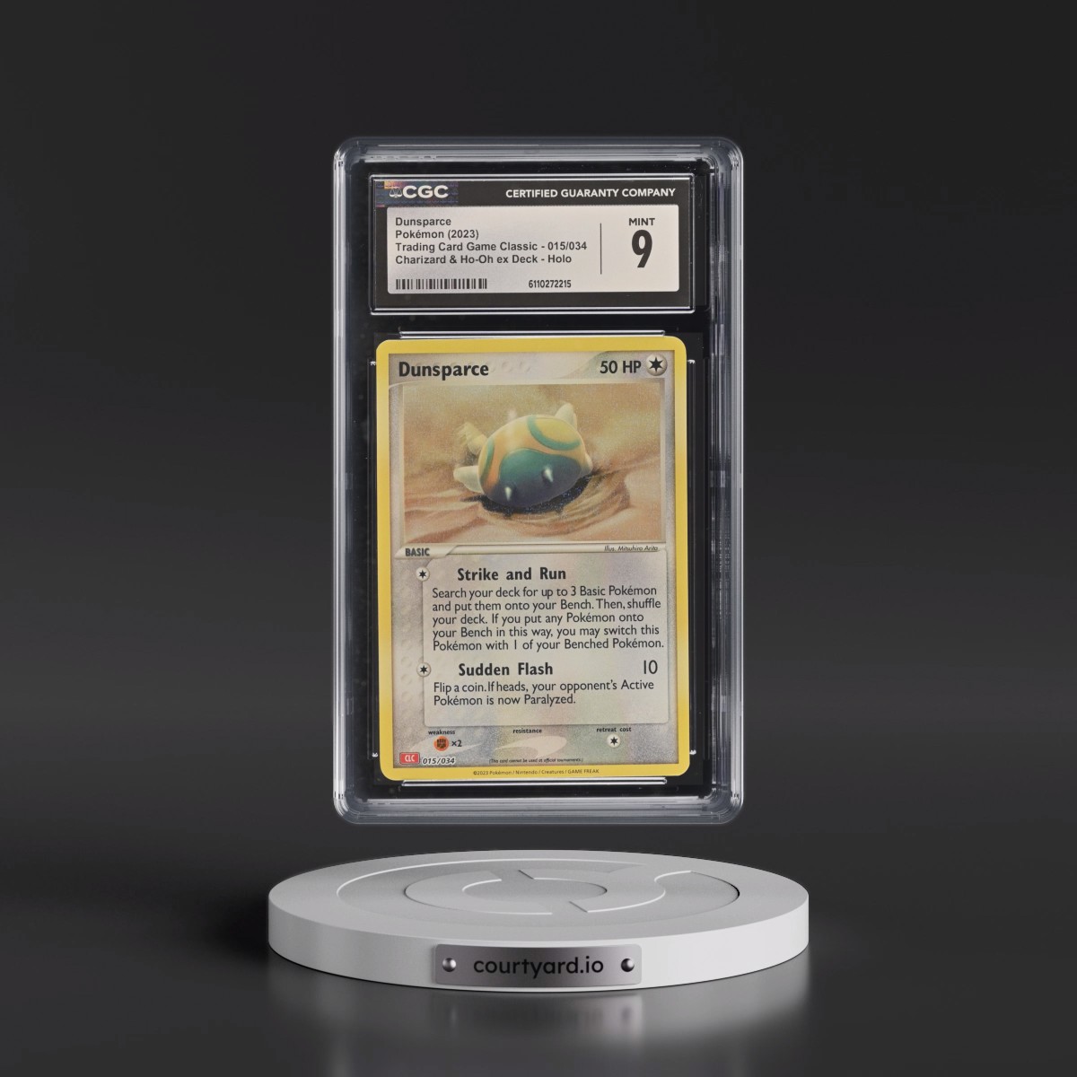 2023 Trading Card Game Classic - CLV, CLC, CLB #015/034 Dunsparce - Charizard & Ho-Oh ex Deck - CLC Holo (CGC 9 MINT)