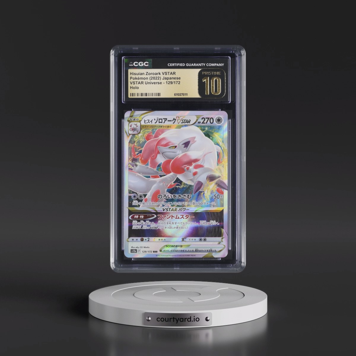 2022 VSTAR Universe #129/172 Hisuian Zoroark VSTAR - Holo (CGC 10 PRISTINE)
