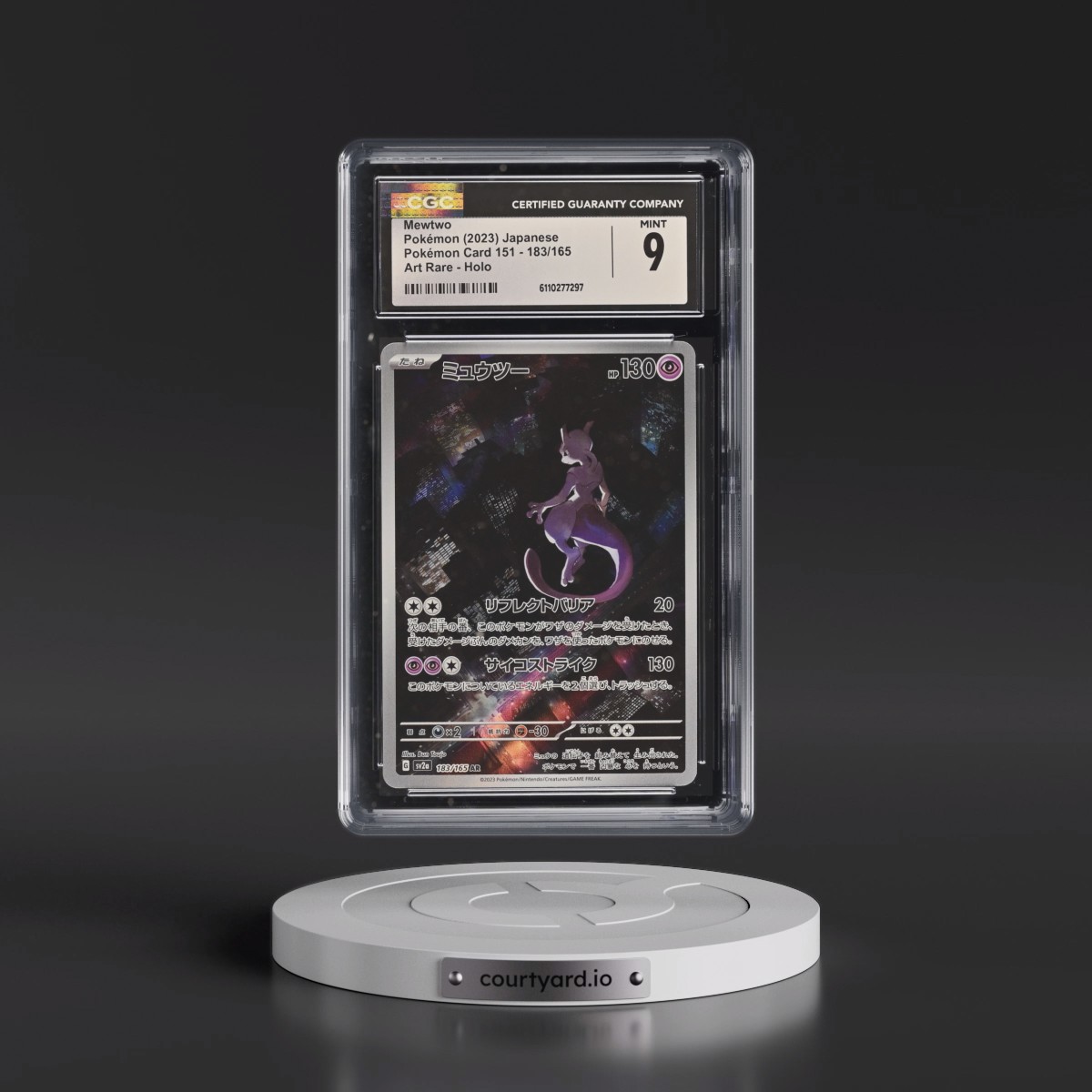 2023 Pokémon Card 151 #183/165 Mewtwo - Art Rare Holo (CGC 9 MINT)