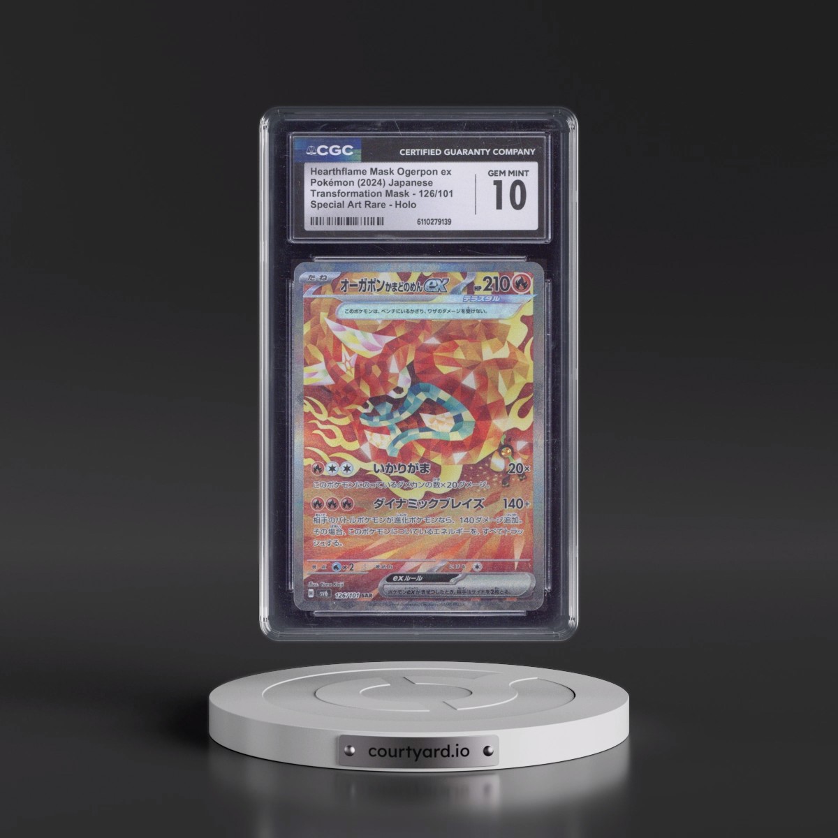 2024 Transformation Mask Hearthflame Mask Ogerpon ex - Special Art Rare Holo #126/101 CGC 10