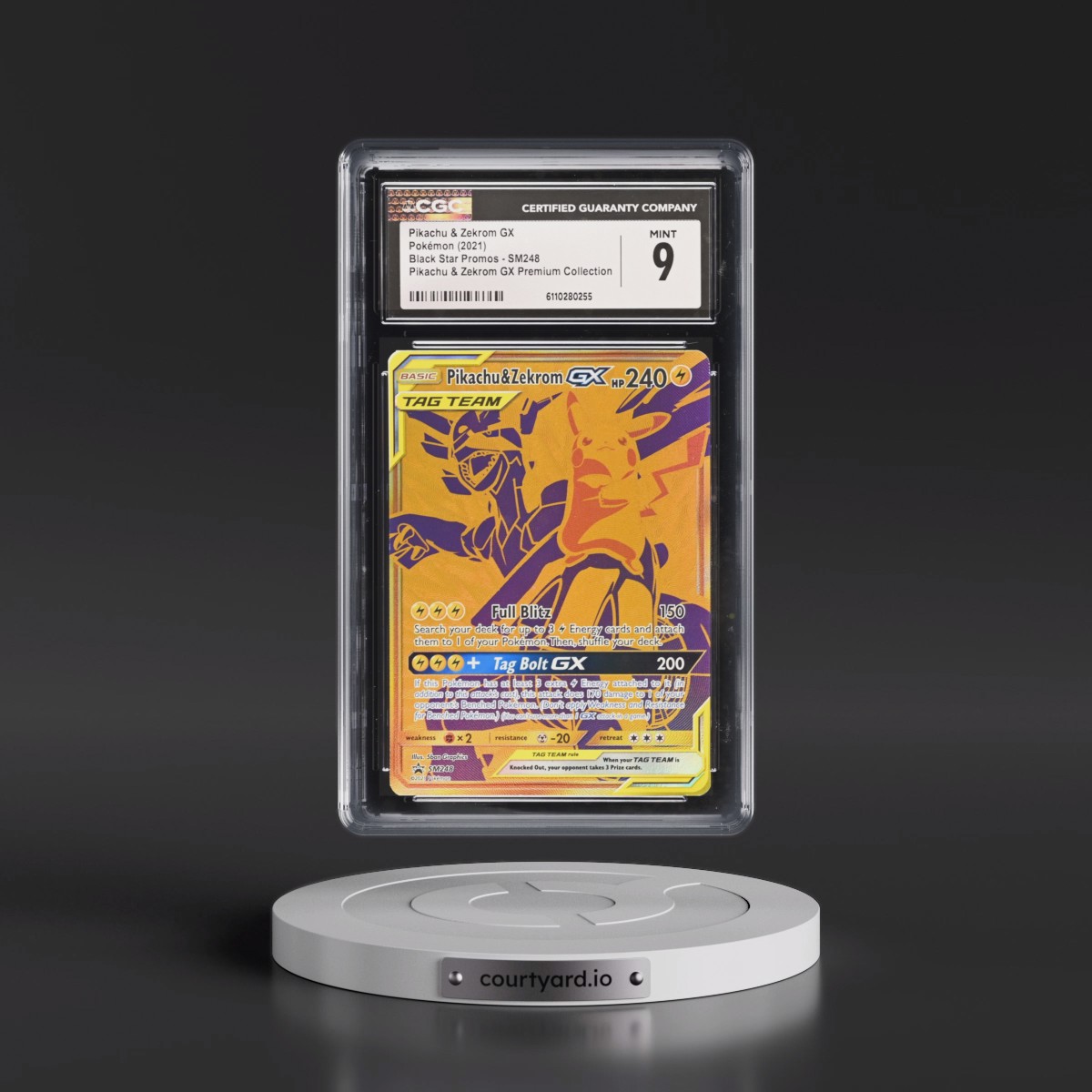 2016 Black Star Promos - Sun & Moon #SM248 Pikachu & Zekrom GX - Pikachu & Zekrom GX Premium Collection (Holo) (CGC 9 MINT)