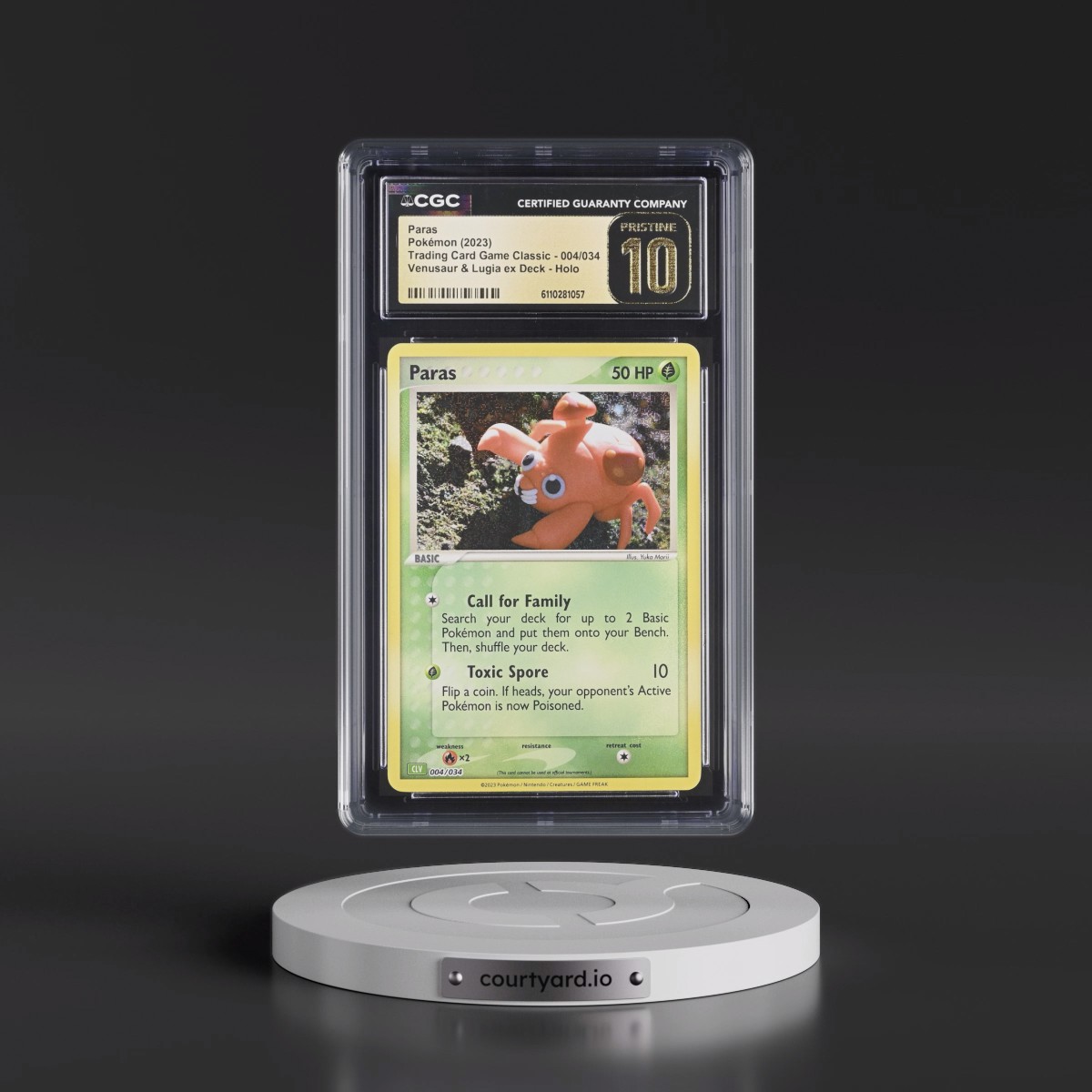 2023 Trading Card Game Classic - CLV, CLC, CLB #004/034 Paras - Venusaur & Lugia ex Deck - CLV Holo (CGC 10 PRISTINE)