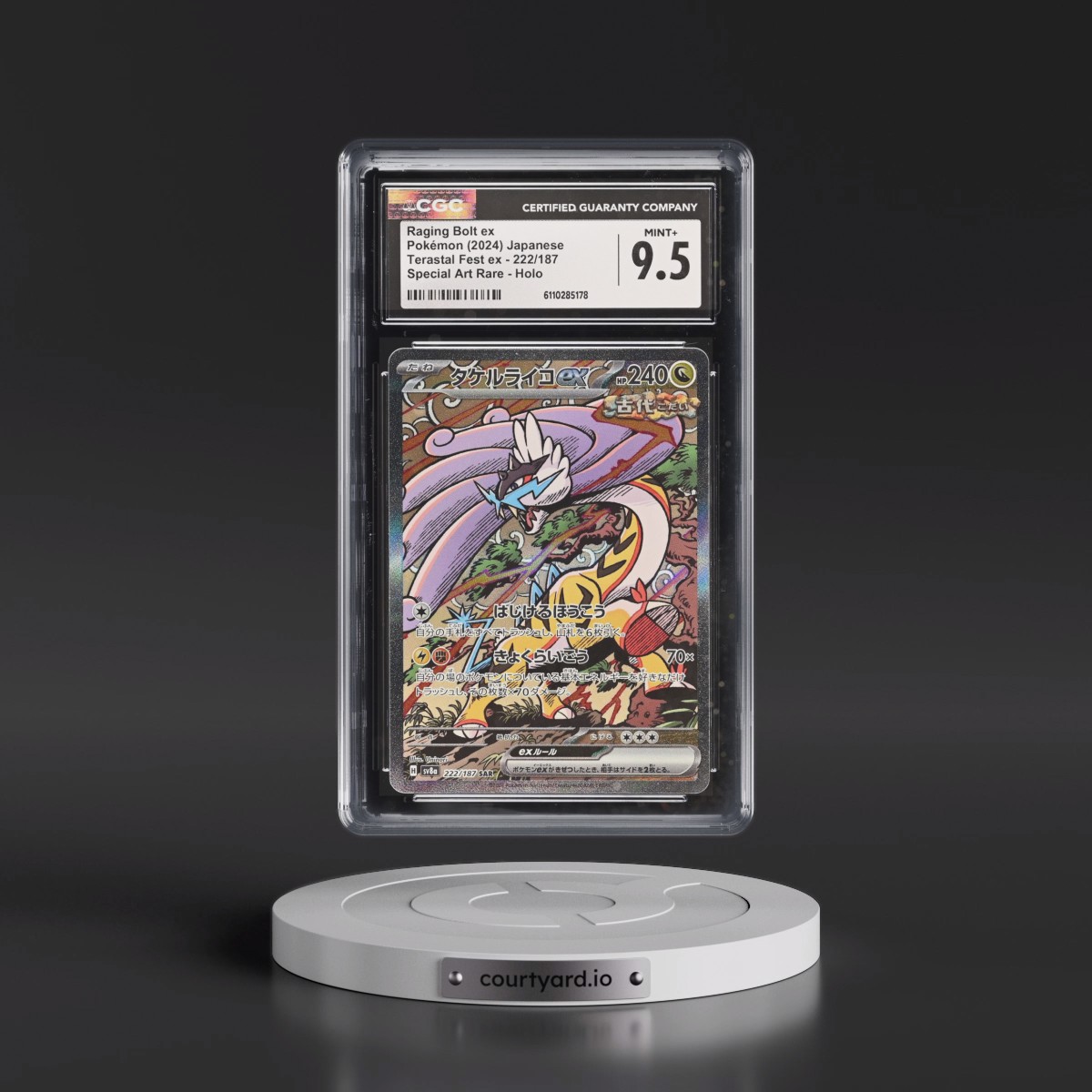 2024 High Class Pack: Terastal Fest ex - sv8a #222/187 Raging Bolt ex - Special Art Rare Holo (CGC 9.5 MINT+)