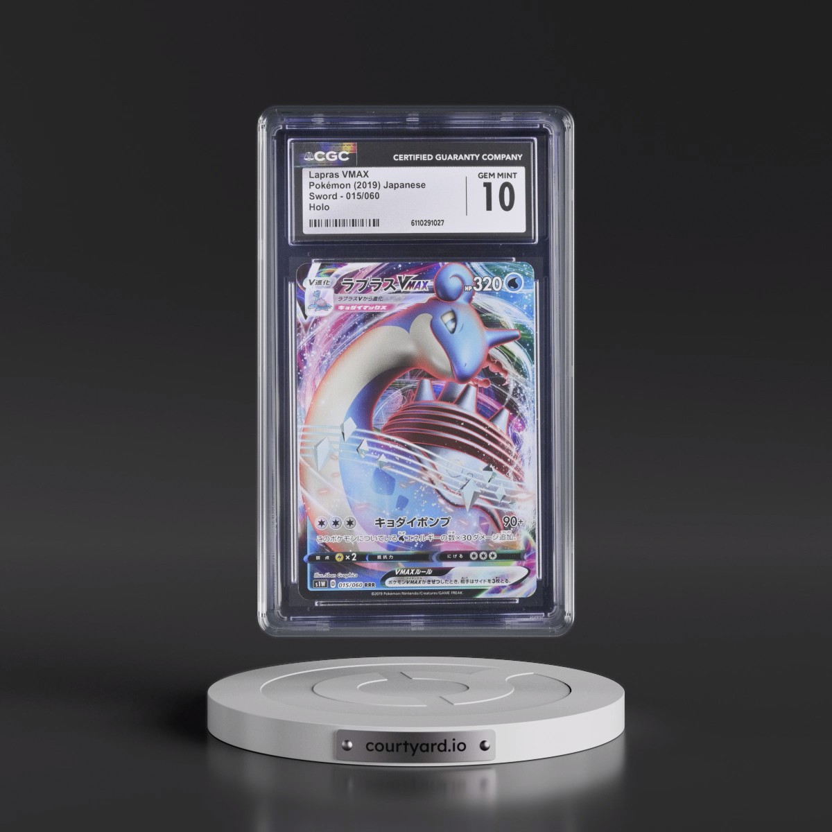 2019 Sword #015/060 Lapras VMAX - Holo (CGC 10 GEM MINT)