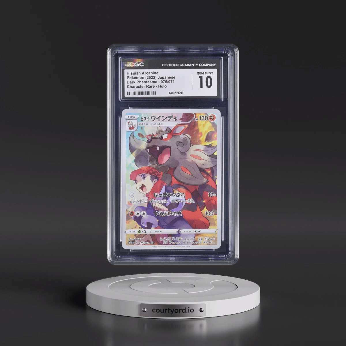 2021 Dark Phantasma #075/071 Hisuian Arcanine - Character Rare Holo (CGC 10 GEM MINT)
