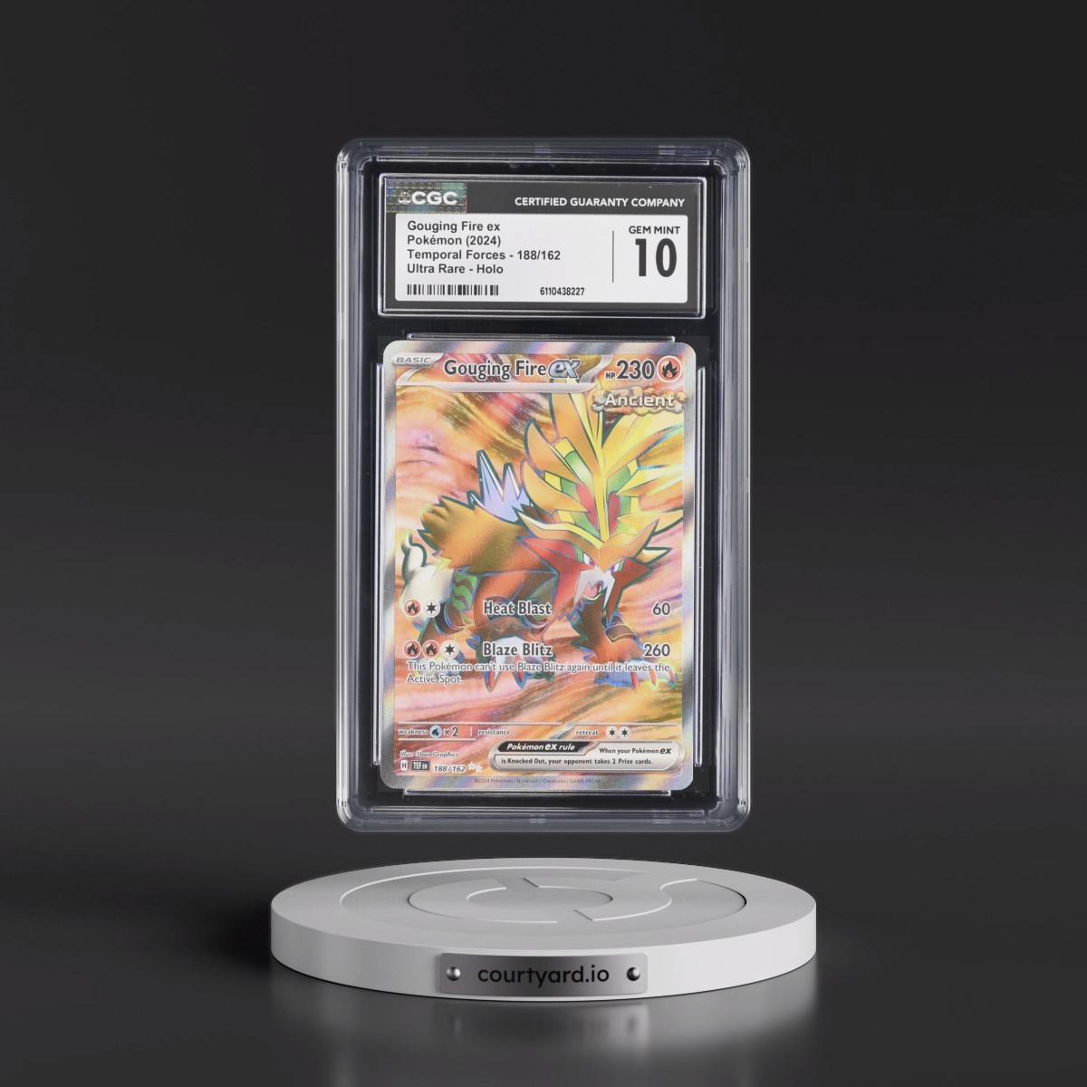2023 Temporal Forces - TEF EN #188/162 Gouging Fire ex - Ultra Rare Holo (CGC 10 GEM MINT)