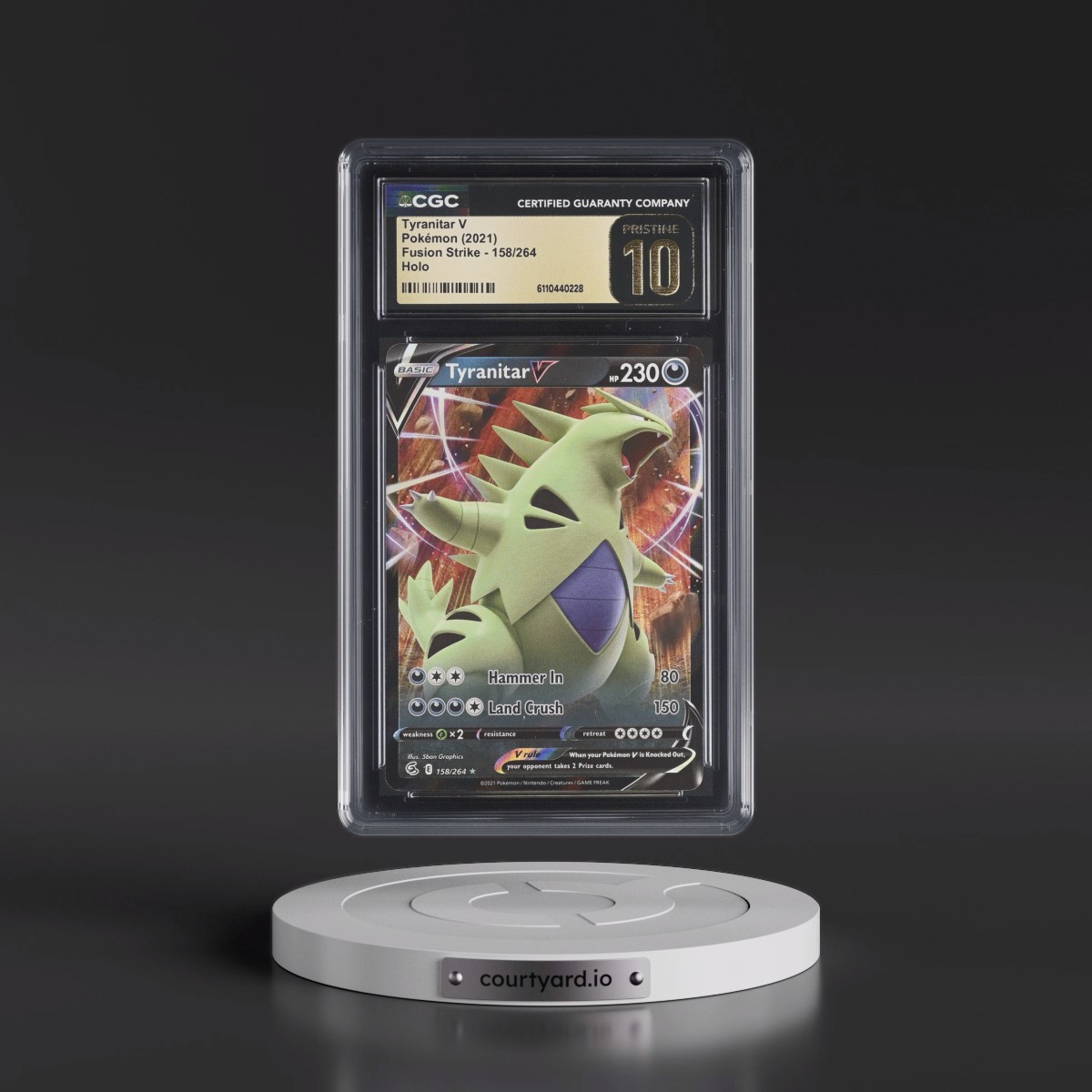 2019 Fusion Strike #158/264 Tyranitar V - Holo (CGC 10 PRISTINE)