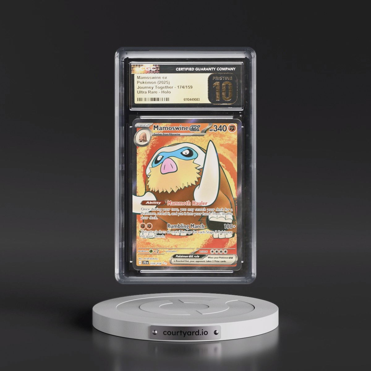 2024 Journey Together - JTG EN #174/159 Mamoswine ex - Ultra Rare Holo (CGC 10 PRISTINE)