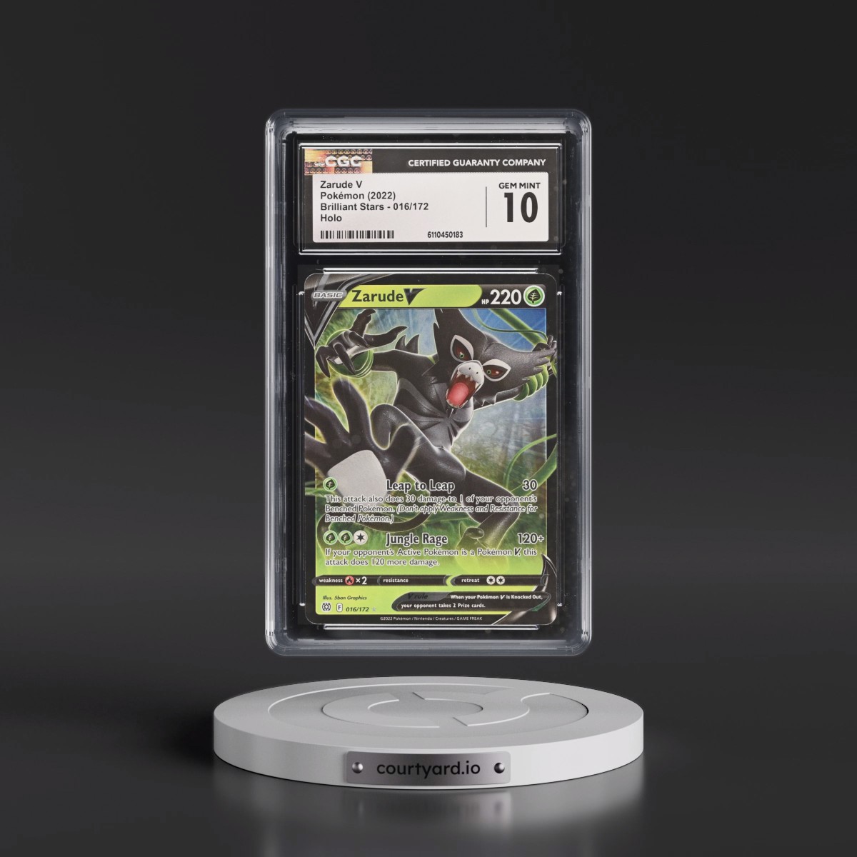 2022 Brilliant Stars #016/172 Zarude V - Holo (CGC 10 GEM MINT)