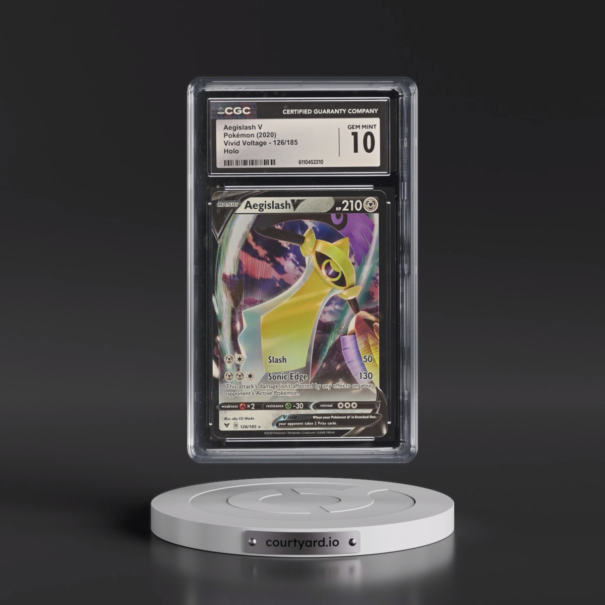 2020 Vivid Voltage #126/185 Aegislash V - Holo (CGC 10 GEM MINT)