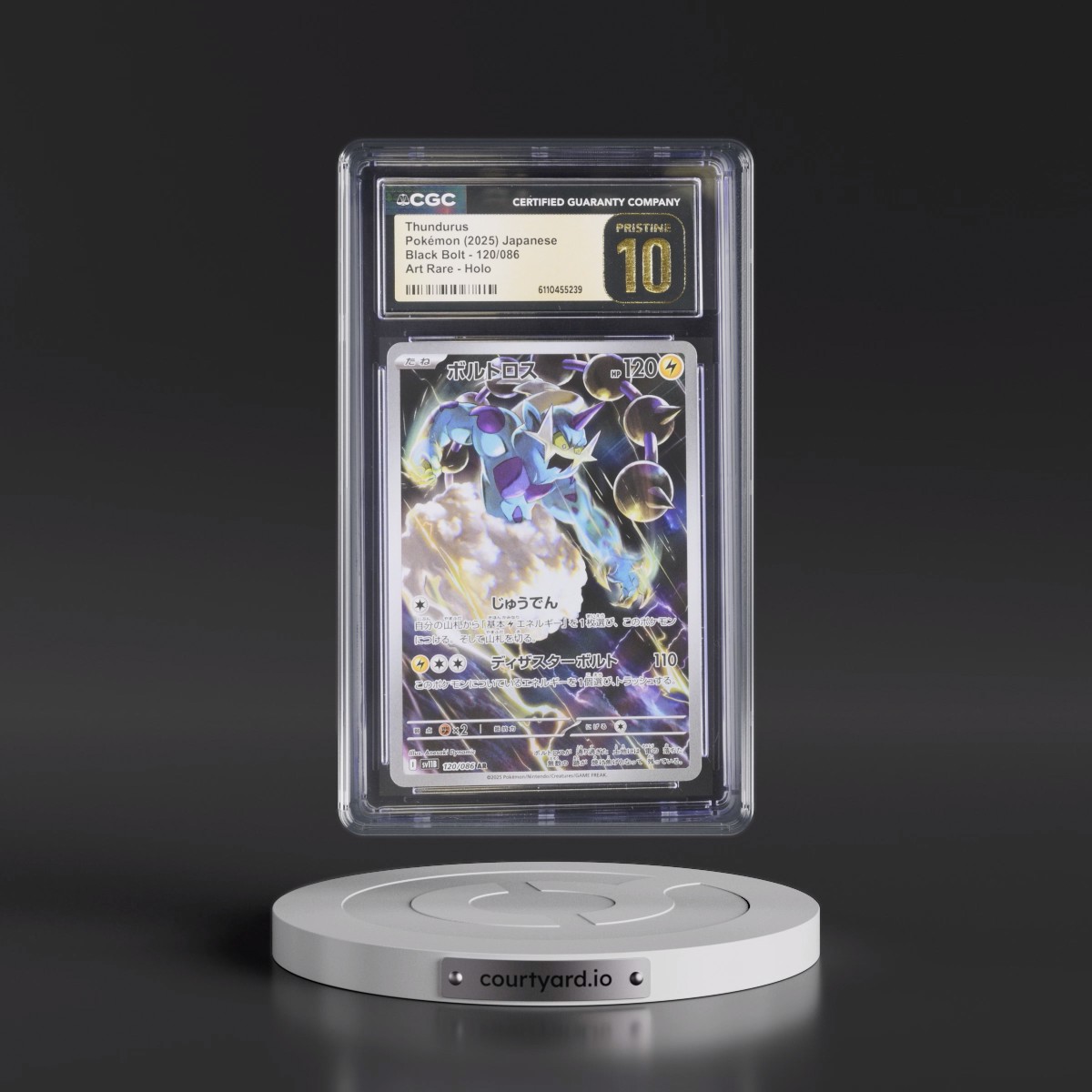 2025 Black Bolt - sv11B #120/086 Thundurus - Art Rare Holo (CGC 10 PRISTINE)