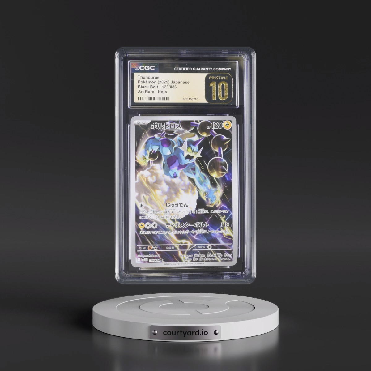 2025 Black Bolt - sv11B #120/086 Thundurus - Art Rare Holo (CGC 10 PRISTINE)