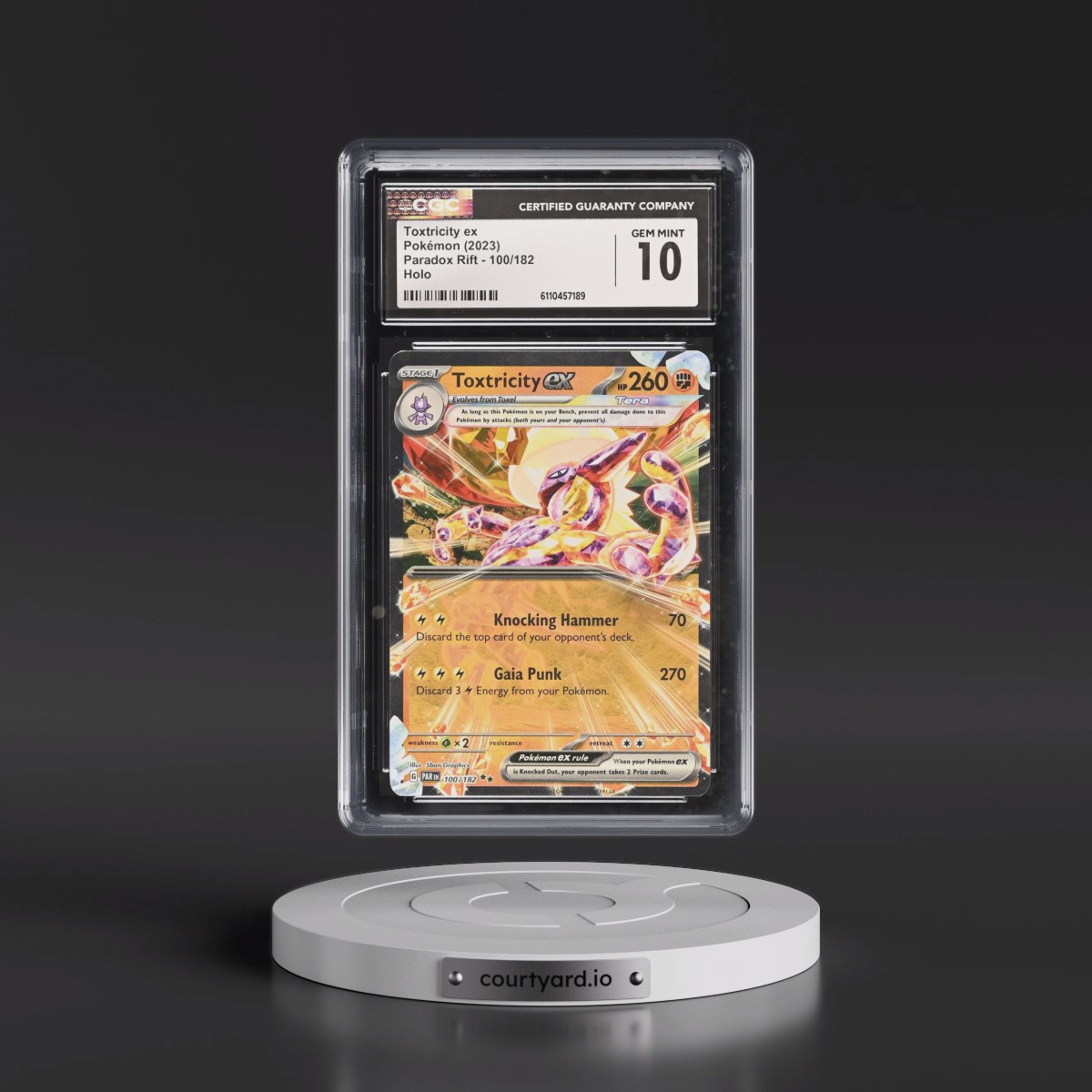 2023 Paradox Rift - PAR EN #100/182 Toxtricity ex - Holo (CGC 10 GEM MINT)
