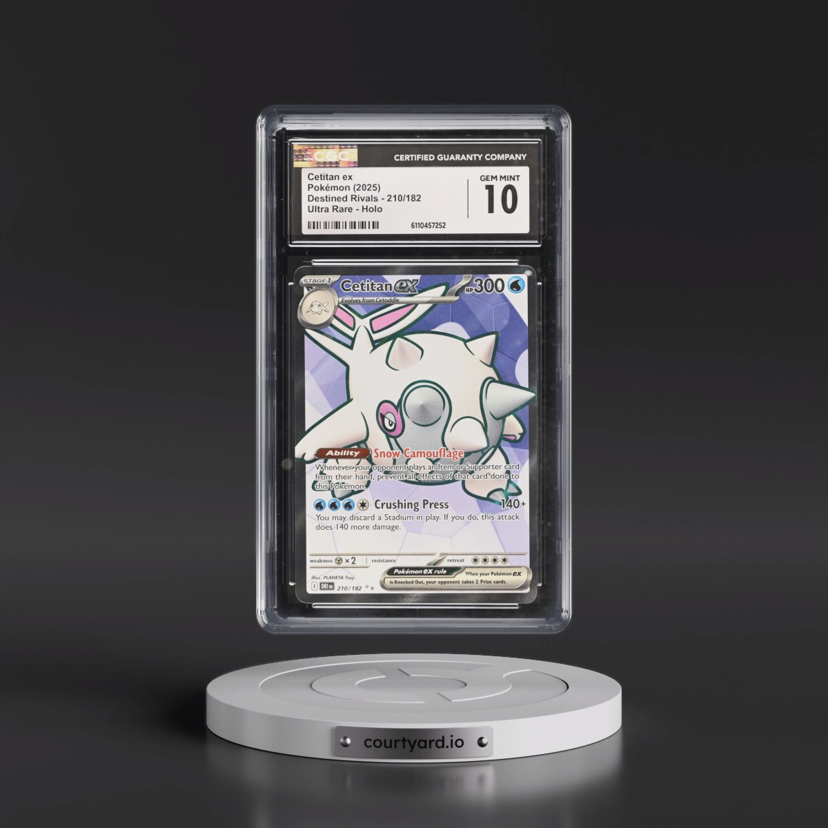 2025 Destined Rivals - DRI EN #210/182 Cetitan ex - Ultra Rare Holo (CGC 10 GEM MINT)