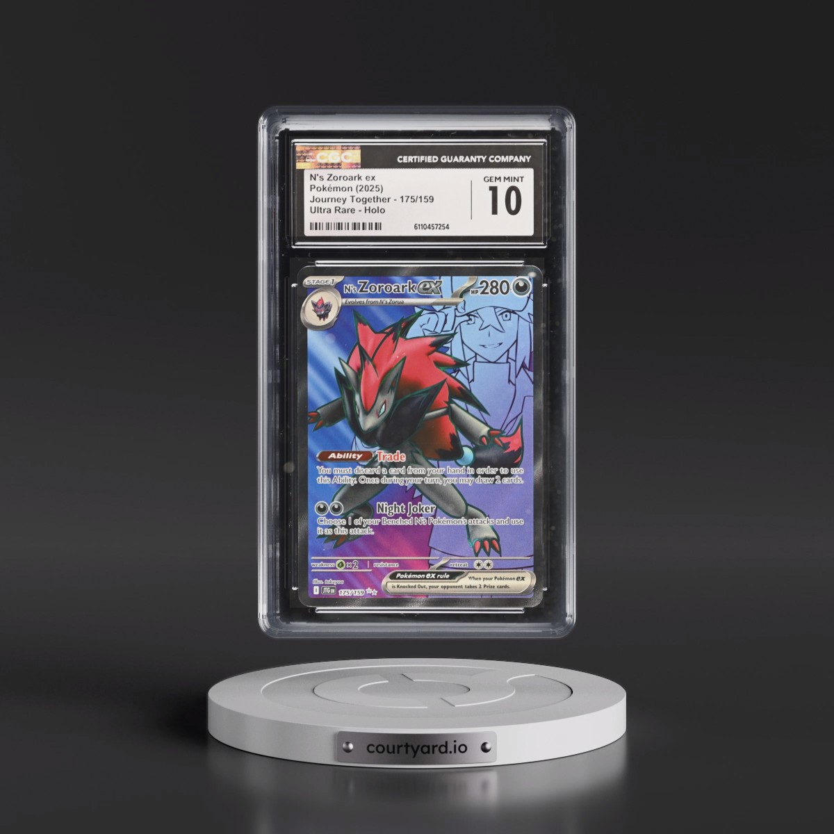 2024 Journey Together - JTG EN #175/159 N's Zoroark ex - Ultra Rare Holo (CGC 10 GEM MINT)