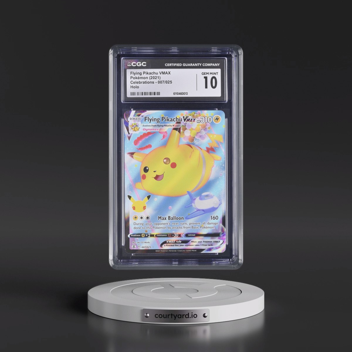 2021 Celebrations #007/025 Flying Pikachu VMAX - Holo (CGC 10 GEM MINT)