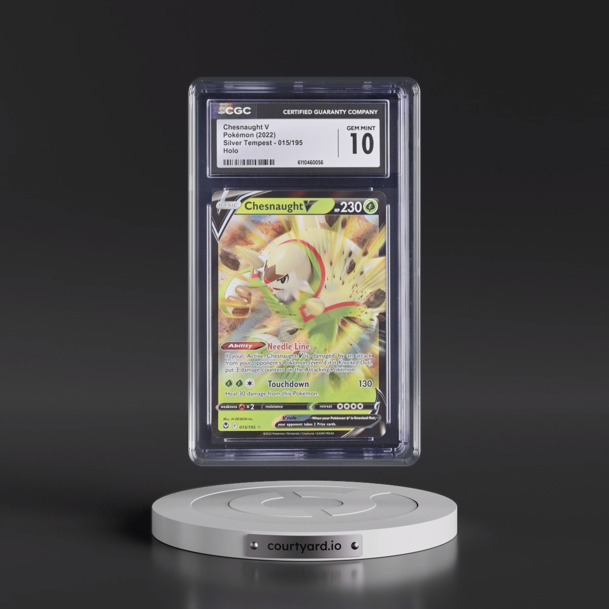 2022 Silver Tempest #015/195 Chesnaught V - Holo (CGC 10 GEM MINT)