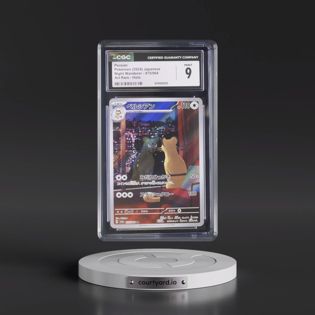 2024 Night Wanderer #075/064 Persian - Art Rare Holo (CGC 9 MINT)