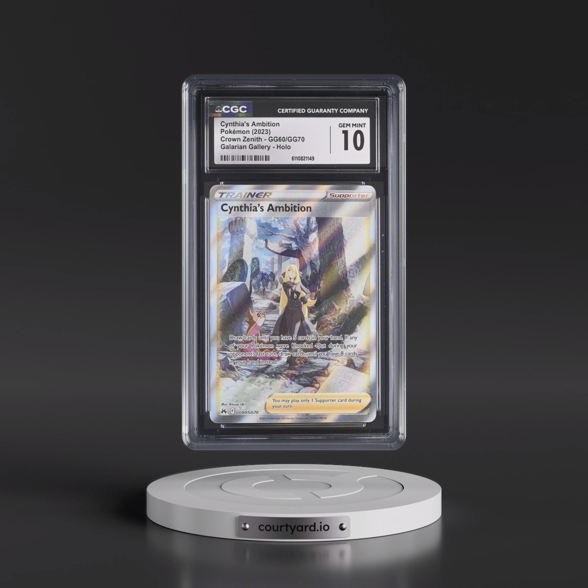 2023 Crown Zenith #GG60/GG70 Cynthia's Ambition - Galarian Gallery Holo (CGC 10 GEM MINT)