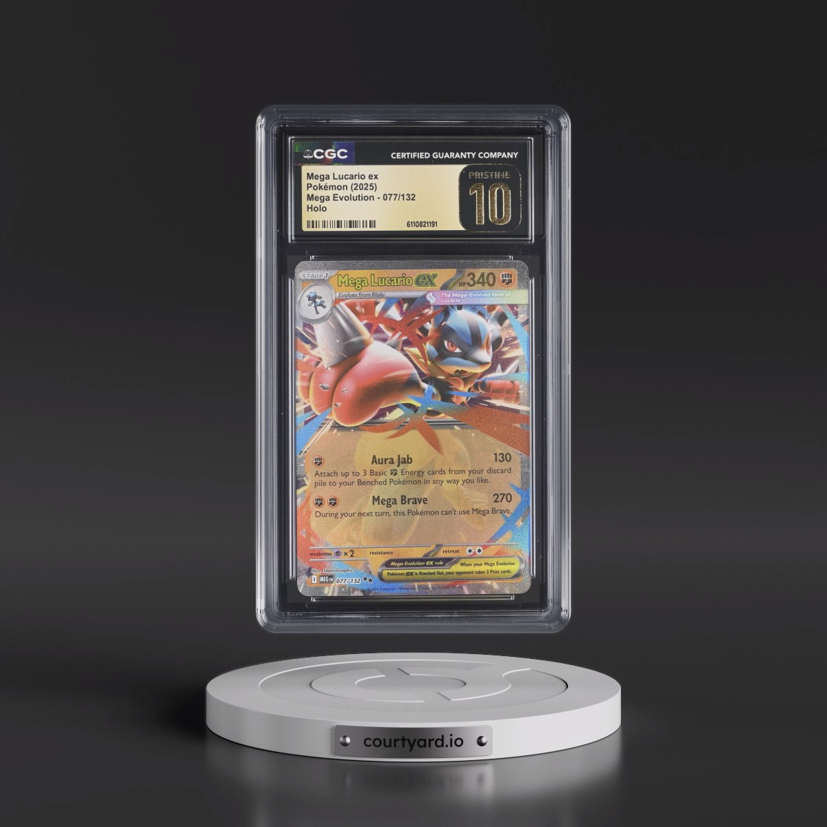 2025 Mega Evolution - MEG EN #077/132 Mega Lucario ex - Holo (CGC 10 PRISTINE)