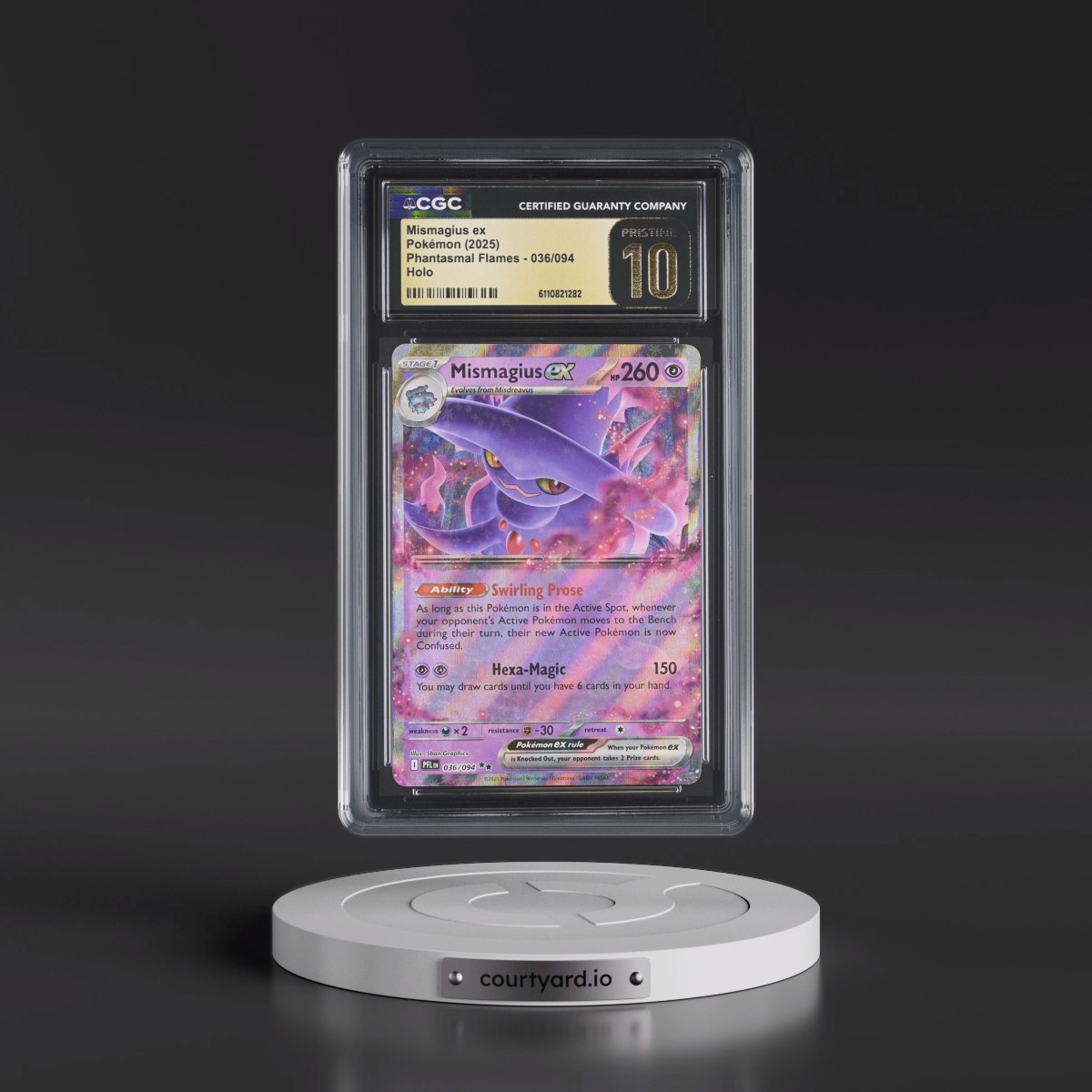 2025 Phantasmal Flames - PFL EN #036/094 Mismagius ex - Holo (CGC 10 PRISTINE)