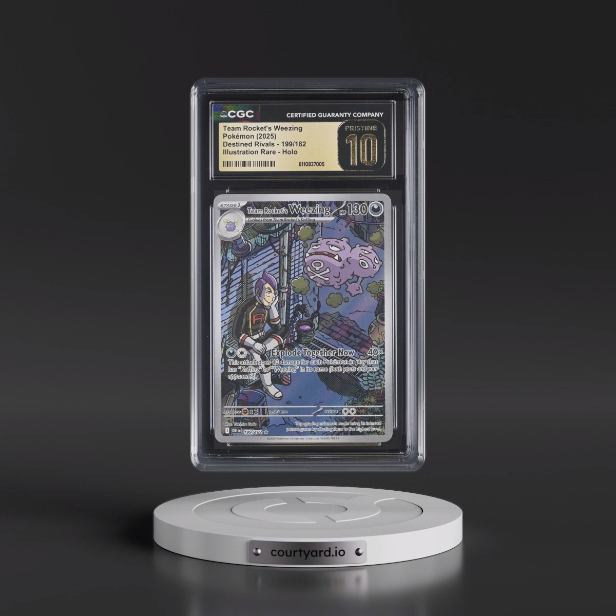 2025 Destined Rivals - DRI EN #199/182 Team Rocket's Weezing - Illustration Rare Holo (CGC 10 PRISTINE)