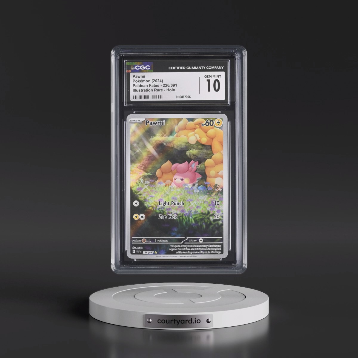2024 Paldean Fates - PAF EN #226/091 Pawmi - Illustration Rare Holo (CGC 10 GEM MINT)