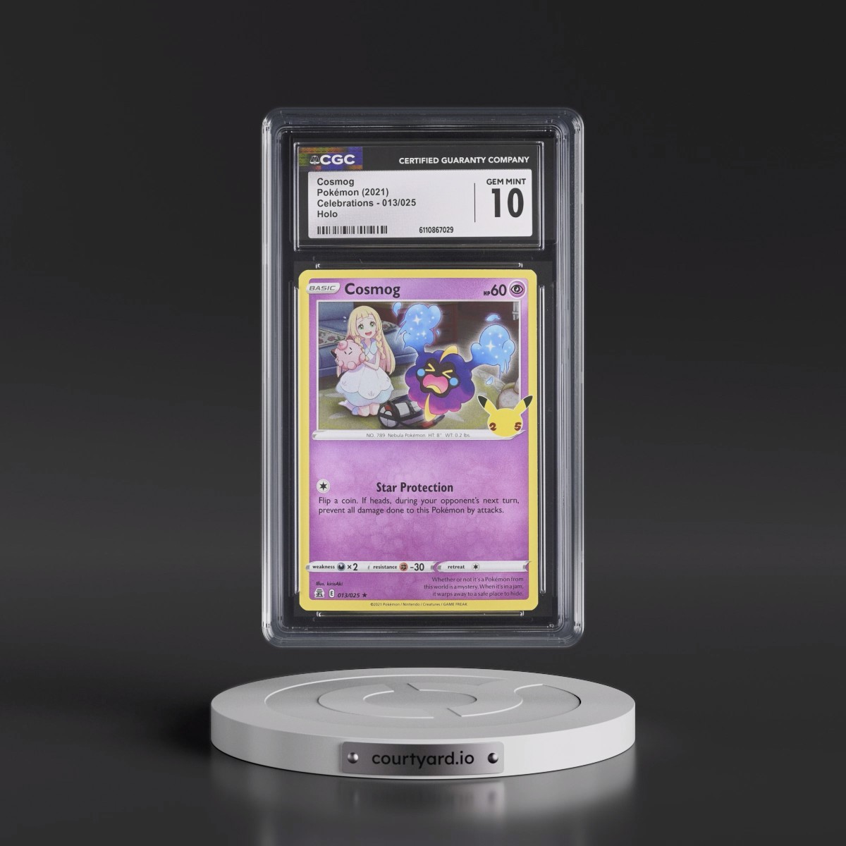 2021 Celebrations #013/025 Cosmog - Holo (CGC 10 GEM MINT)