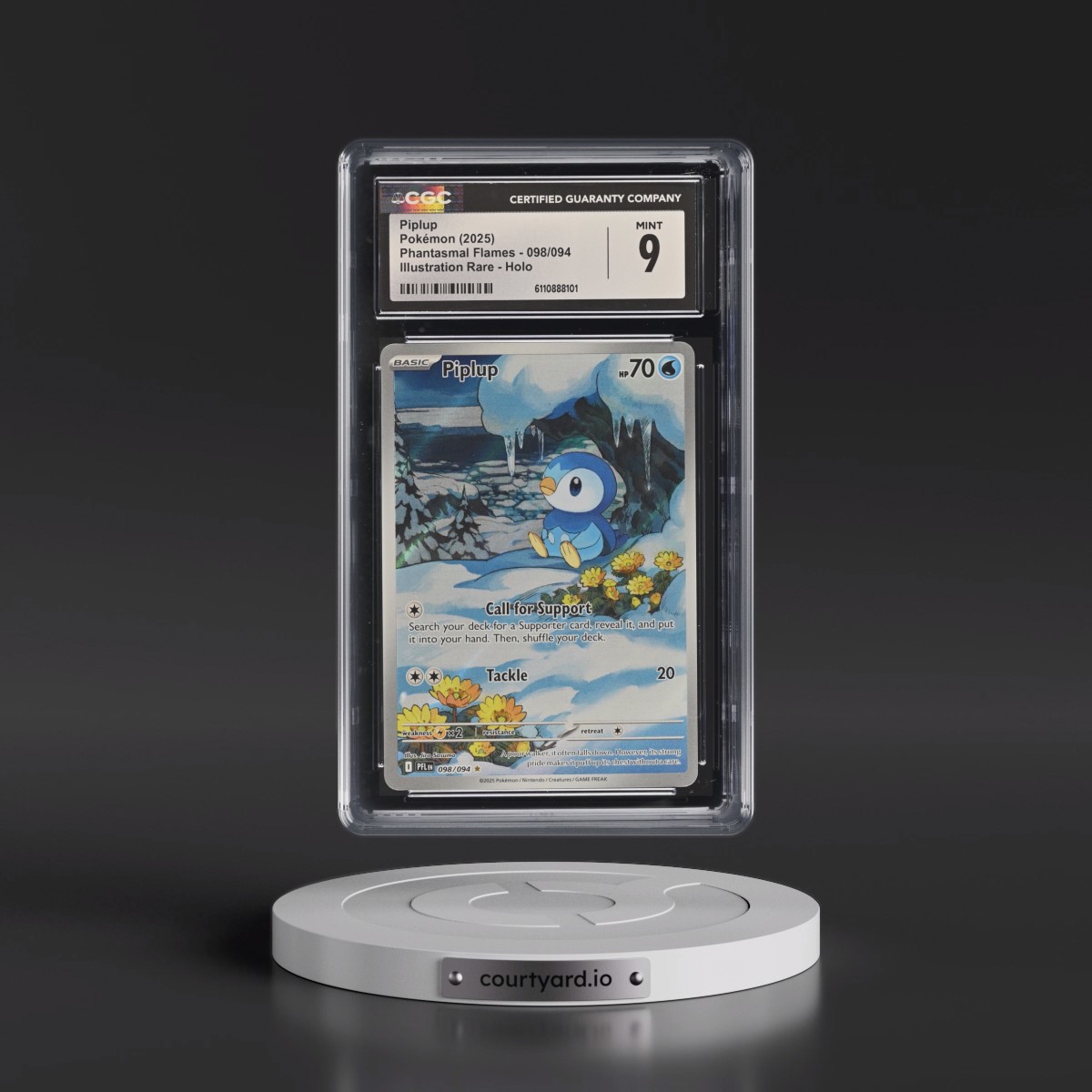 2025 Phantasmal Flames - PFL EN #098/094 Piplup - Illustration Rare Holo (CGC 9 MINT)