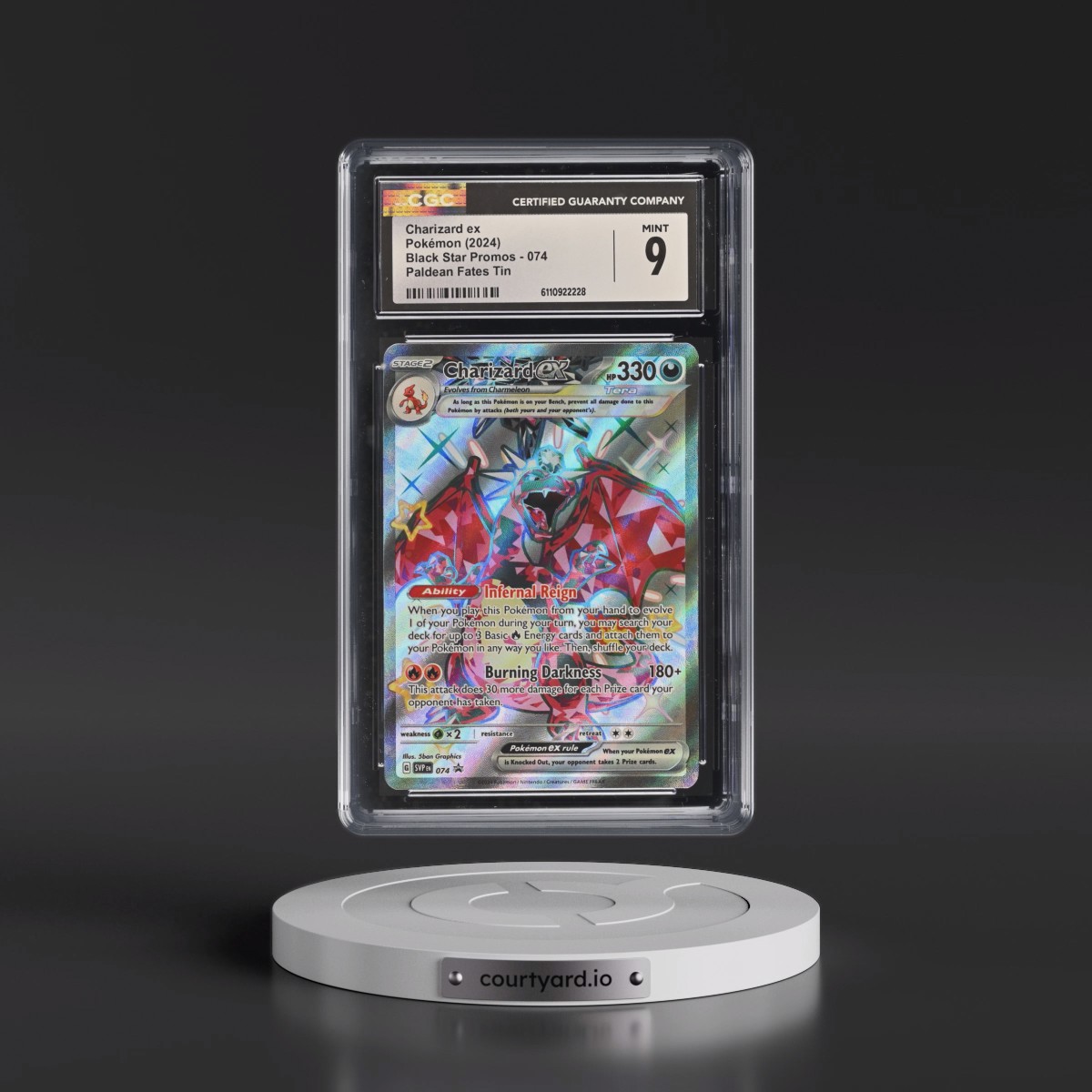 2023 Black Star Promos - Scarlet & Violet SVP EN #074 Charizard ex - Paldean Fates Tin (Holo) (CGC 9 MINT)