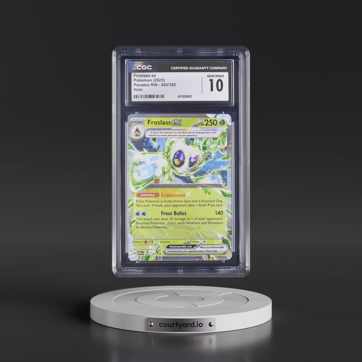 2023 Paradox Rift - PAR EN #003/182 Froslass ex - Holo (CGC 10 GEM MINT)