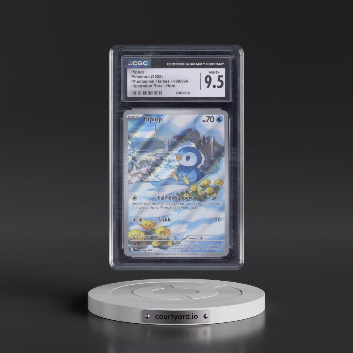 2025 Phantasmal Flames - PFL EN #098/094 Piplup - Illustration Rare Holo (CGC 9.5 MINT+)