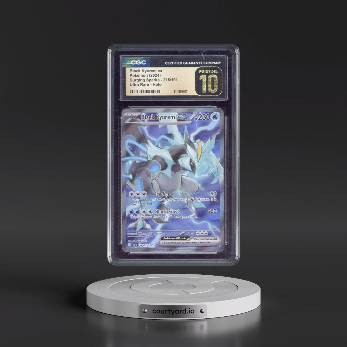 2024 Surging Sparks - SSP EN #218/191 Black Kyurem ex - Ultra Rare Holo (CGC 10 PRISTINE)