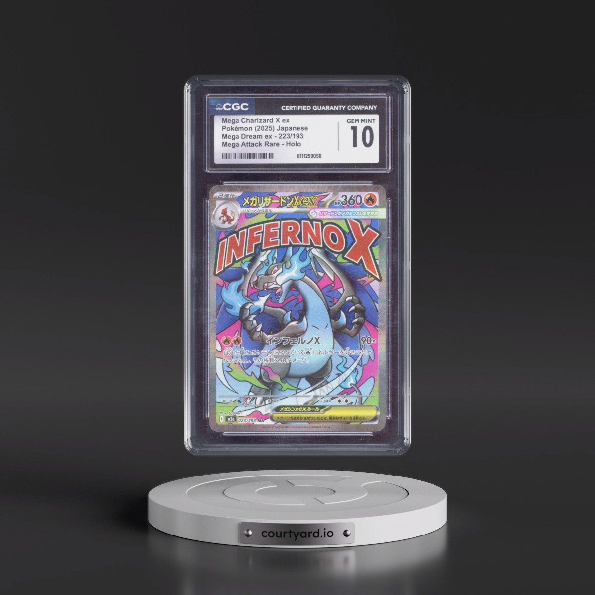 2025 Mega Dream ex - M2a #223/193 Mega Charizard X ex - Mega Attack Rare Holo (CGC 10 GEM MINT)