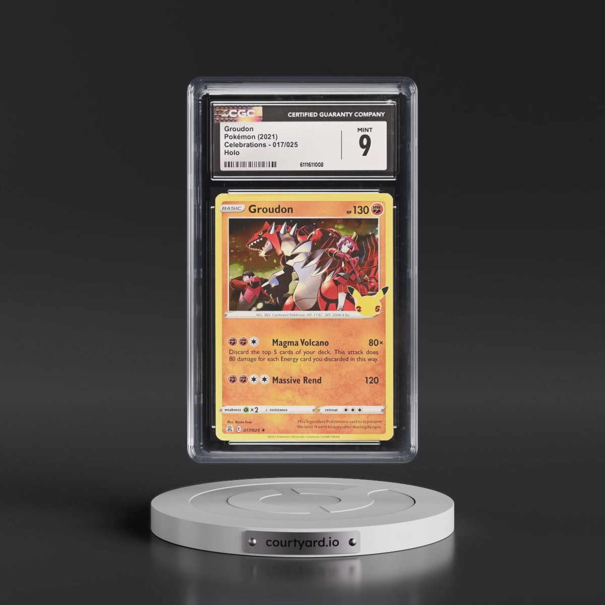2021 Celebrations #017/025 Groudon - Holo (CGC 9 MINT)