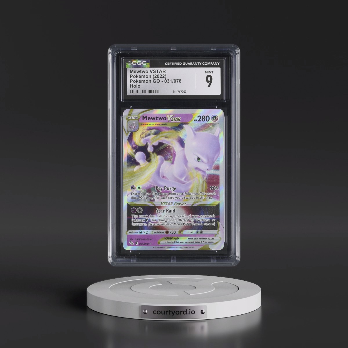 2022 Pokémon GO #031/078 Mewtwo VSTAR - Holo (CGC 9 MINT)