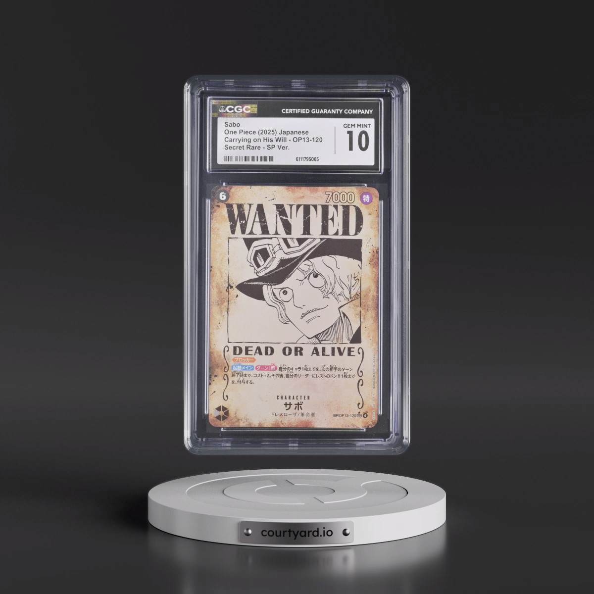 2025 Carrying on His Will (OP13) - Japanese #OP13-120 Sabo - SP Ver. (SP next to number) (CGC 10 GEM MINT)