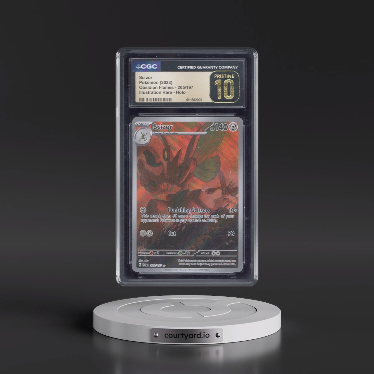 2023 Obsidian Flames - OBF EN #205/197 Scizor - Illustration Rare Holo (CGC 10 PRISTINE)