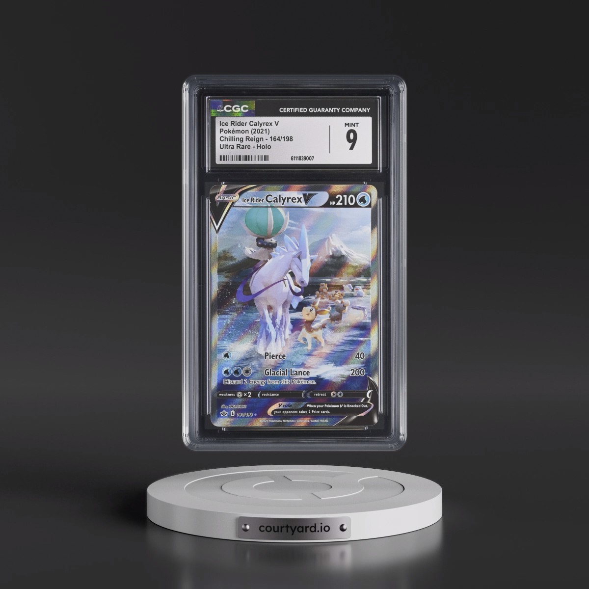 2021 Chilling Reign #164/198 Ice Rider Calyrex V - Ultra Rare Holo (CGC 9 MINT)