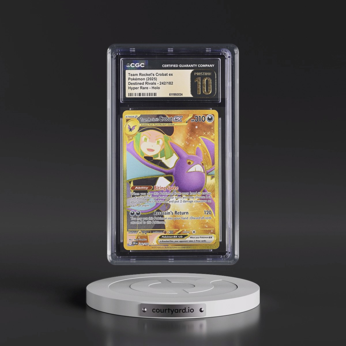 2025 Destined Rivals - DRI EN #242/182 Team Rocket's Crobat ex - Hyper Rare Holo (CGC 10 PRISTINE)
