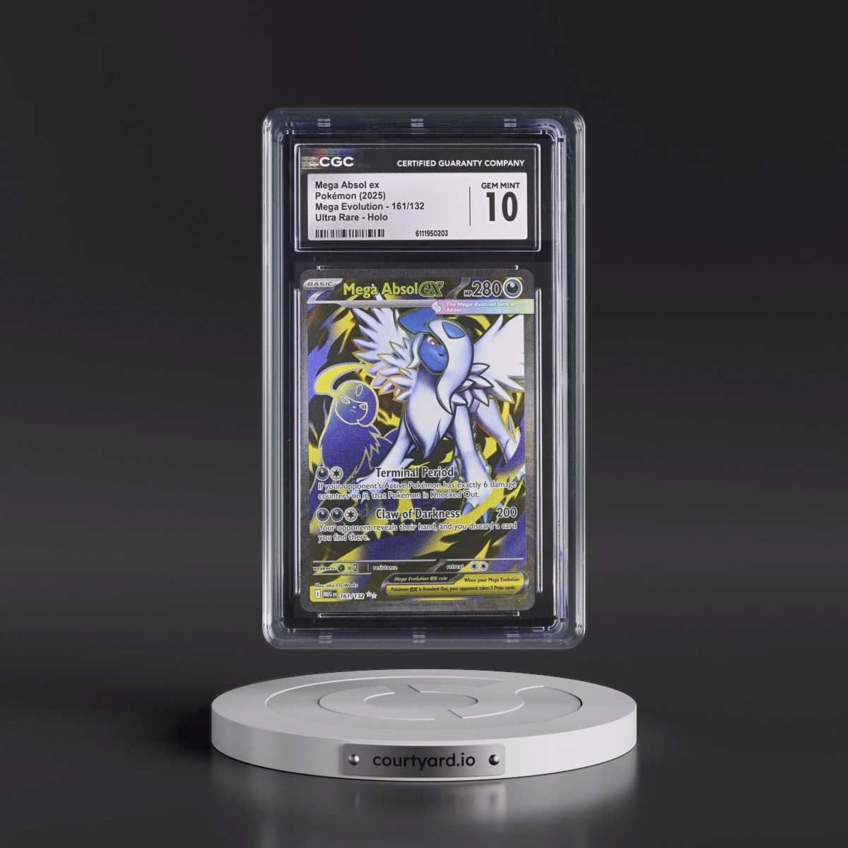 2025 Mega Evolution - MEG EN #161/132 Mega Absol ex - Ultra Rare Holo (CGC 10 GEM MINT)