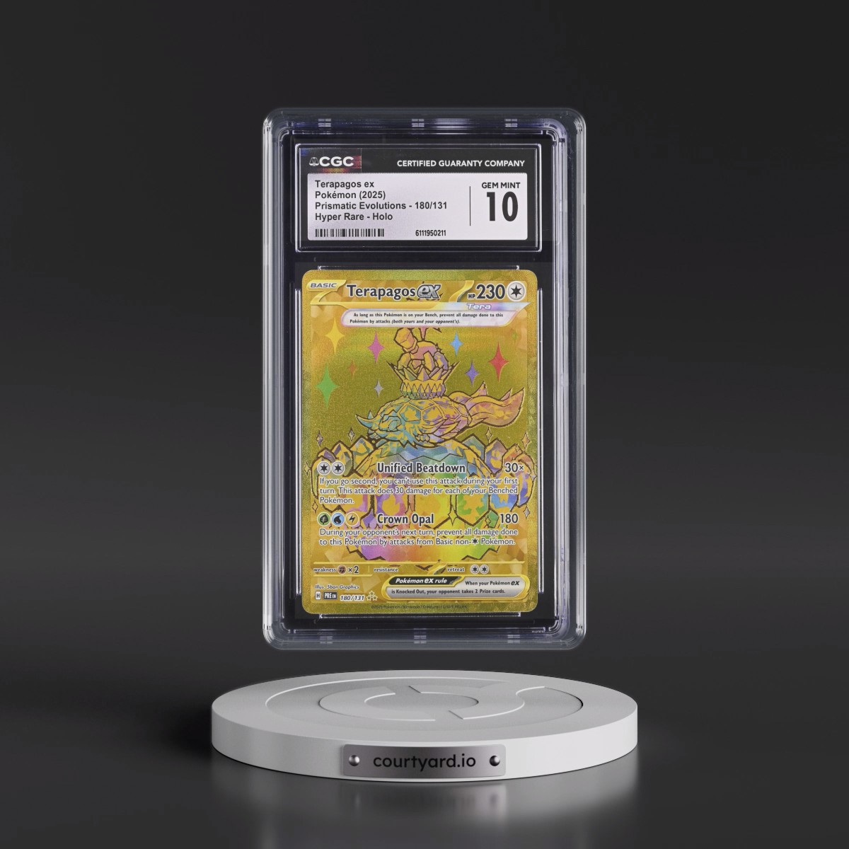 2024 Prismatic Evolutions - PRE EN #180/131 Terapagos ex - Hyper Rare Holo (CGC 10 GEM MINT)