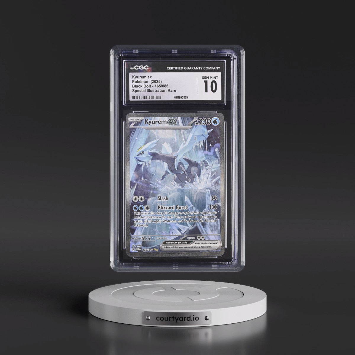 2025 Black Bolt - BLK EN #165/086 Kyurem ex - Special Illustration Rare (Holo) (CGC 10 GEM MINT)