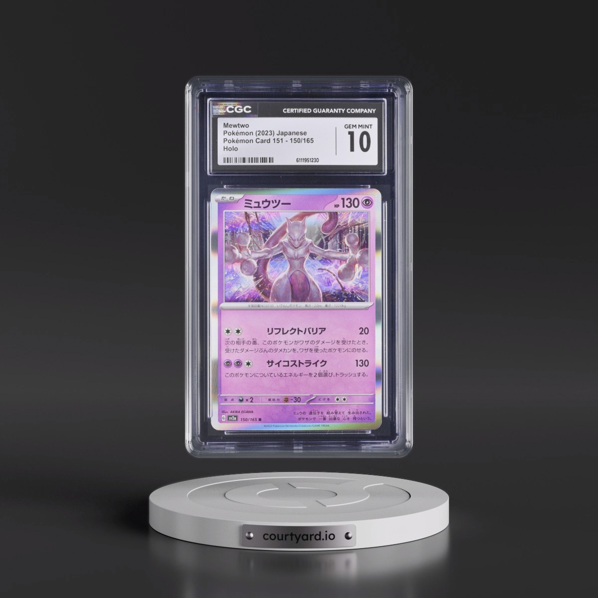 2023 Pokémon Card 151 #150/165 Mewtwo - Holo (CGC 10 GEM MINT)