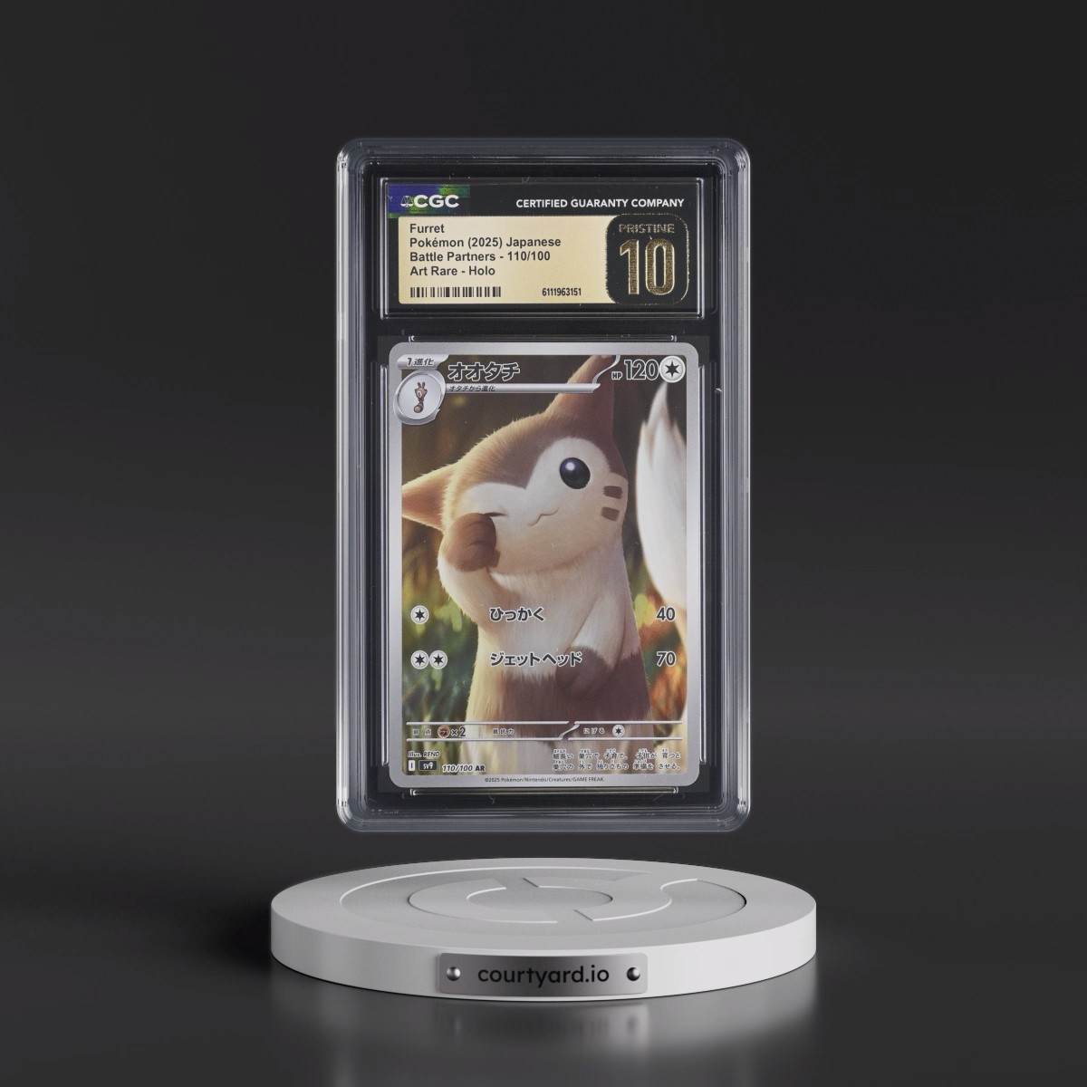 2025 Battle Partners - sv9 #110/100 Furret - Art Rare Holo (CGC 10 PRISTINE)